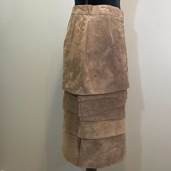 Wear it Out Womens Lined Layered Suede Skirt sz 14 NWT (1 Flaw) See Photos - Picture 7 of 9
